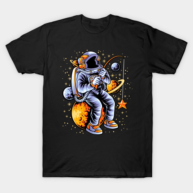 Astronauts fishing stars T-Shirt by NoonDesign